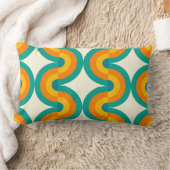 ファンキーカラフルレトロ半円アートパターン ランバークッション (ブランケット)