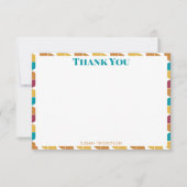 ファンキーカラフルレトロ70sヴィンテージ幾何学模様 サンキューカード (正面)