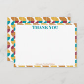 ファンキーカラフルレトロ70sヴィンテージ幾何学模様 サンキューカード (正面/裏面)