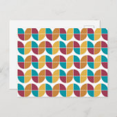 ファンキーカラフルレトロ70sヴィンテージ幾何学模様 シーズンポストカード (正面/裏面)