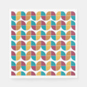 ファンキーカラフルレトロ70sヴィンテージ幾何学模様 スタンダードランチョンナプキン (正面)