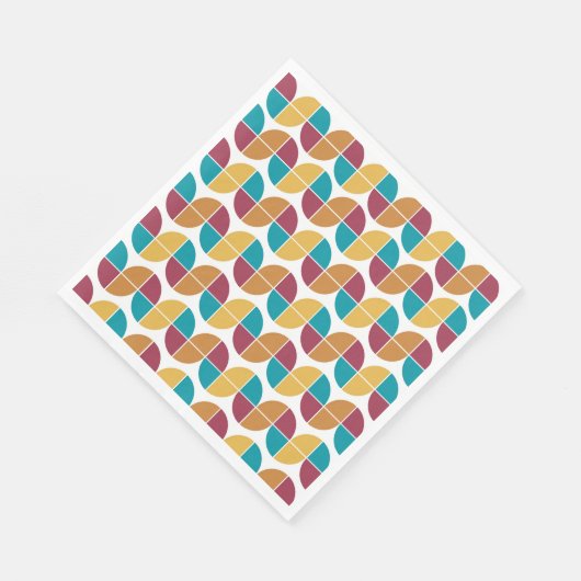 ファンキーカラフルレトロ70sヴィンテージ幾何学模様 スタンダードランチョンナプキン (角)