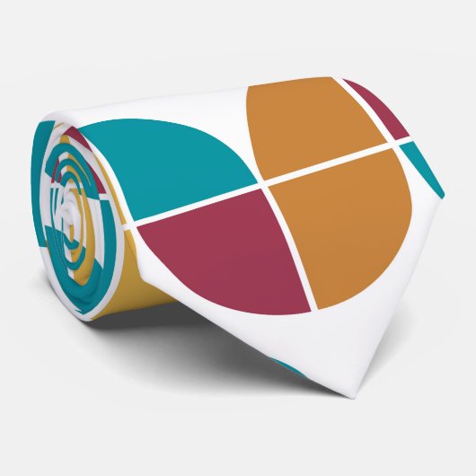 ファンキーカラフルレトロ70sヴィンテージ幾何学模様 ネクタイ (ロール)