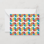 ファンキーカラフルレトロ70sヴィンテージ幾何学模様 ノートカード (裏面)