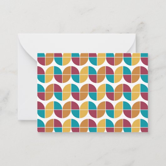 ファンキーカラフルレトロ70sヴィンテージ幾何学模様 ノートカード (裏面)