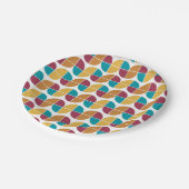 ファンキーカラフルレトロ70sヴィンテージ幾何学模様 ペーパープレート (アングル)