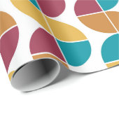 ファンキーカラフルレトロ70sヴィンテージ幾何学模様 ラッピングペーパー (ロールコーナー)