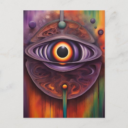 ファンキーカラフル抽象芸術 ポストカード (正面)