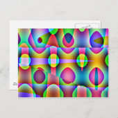 ファンキーカラフル抽象芸術 ポストカード (正面/裏面)