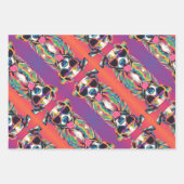 ファンキーカラフル犬 ラッピングペーパーシート (正面3)