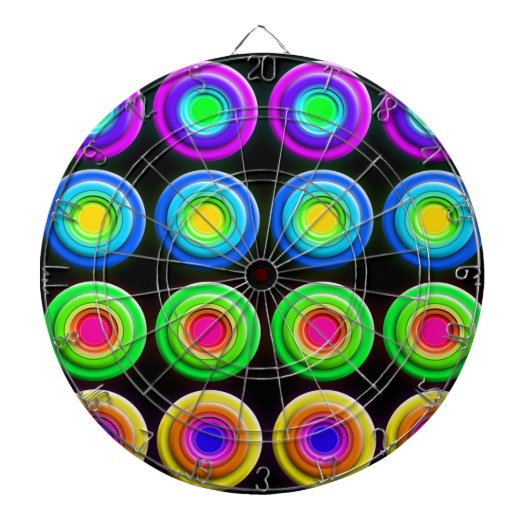 ファンキーカラフル3D円 ダーツボード (正面)