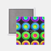 ファンキーカラフル3D円 マグネット (正面/裏面)