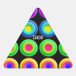 ファンキーカラフル3D円 三角形シール