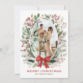 ファンキーカントリー ボホ クリスマスリース 5 フォト シーズンカード (正面)