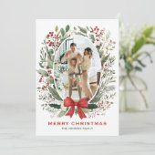 ファンキーカントリー ボホ クリスマスリース 5 フォト シーズンカード (スタンド正面)