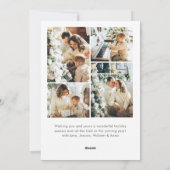 ファンキーカントリー ボホ クリスマスリース 5 フォト シーズンカード (裏面)