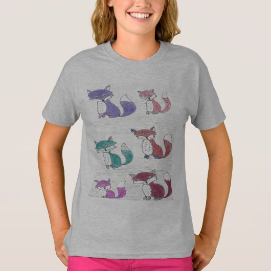 ファンキーキツネパターン Tシャツ (正面)