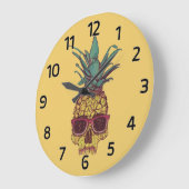 ファンキーギークカッコいいパイナップルパンク ラージ壁時計 (傾斜)