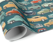 ファンキークラシック車のパターン ラッピングペーパー (ロールコーナー)
