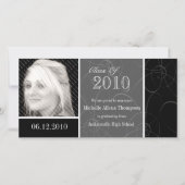 ファンキークラシック黒スワール卒業フォトカード 案内状 (正面)