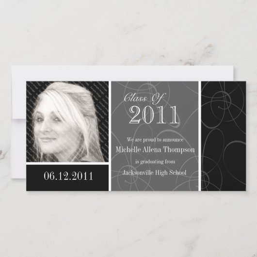 ファンキークラシックBlack Swirls卒業2011写真C 案内状 (正面)