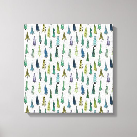 ファンキークリスマスの木(図解入りの、写真付きのかわいい芸術) キャンバスプリント (正面)