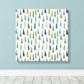 ファンキークリスマスの木(図解入りの、写真付きのかわいい芸術) キャンバスプリント (インサイチュ (ウッドフロア))