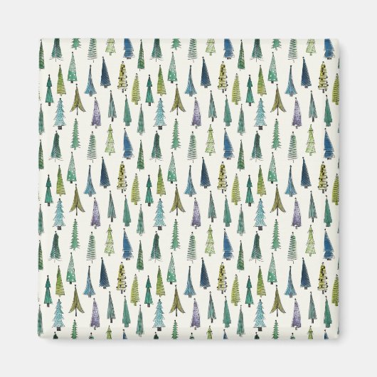 ファンキークリスマスの木(図解入りの、写真付きのかわいい芸術) マグネット (正面)