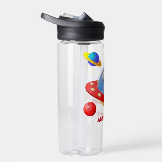 ファンキーサイエンスフィクション猫宇宙少年宇宙飛行士UFO ウォーターボトル (右面)