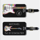 ファンキーサイケデリックエレキギターパーソナライズされた ラゲッジタグ