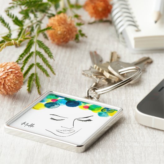 ファンキーサイケデリック泡毛 キーホルダー (側面)