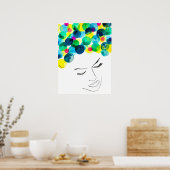 ファンキーサイケデリック泡毛 ポスター (キッチン)