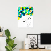 ファンキーサイケデリック泡毛 ポスター (ホームオフィス)