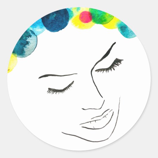 ファンキーサイケデリック泡毛 ラウンドシール (正面)