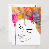 ファンキーサイケデリック熱狂する髪 ポストカード (正面/裏面)