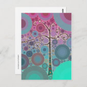 ファンキースカラフルクロールの木の円がアートをポップ・アートの表す ポストカード (正面/裏面)