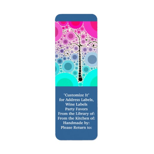 ファンキースカラフルクロールの木の円がアートをポップ・アートの表す ラベル (正面)