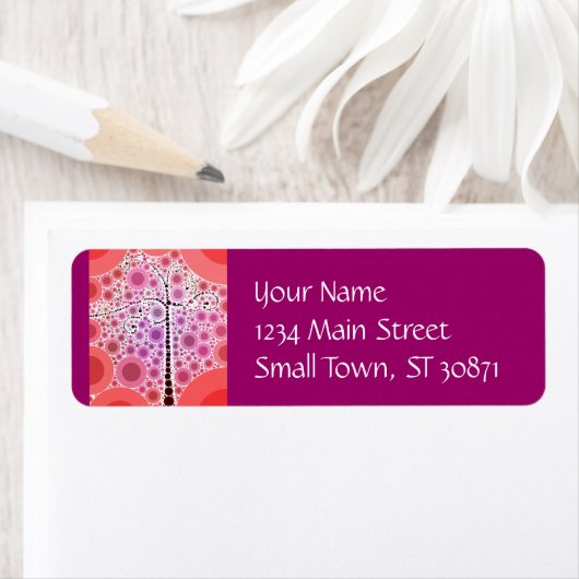 ファンキースカラフルクロールの木の円がアートをポップ・アートの表す ラベル (インサイチュ)