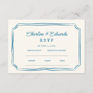 ファンキースケッチハンドワ結婚リのウェブサイト RSVP QR エンクロージャーカード