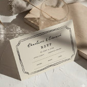 ファンキースケッチハンドワ結婚リのウェブサイト | RSVP QR エンクロージャーカード