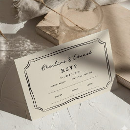 ファンキースケッチハンドワ結婚リのウェブサイト | RSVP QR エンクロージャーカード