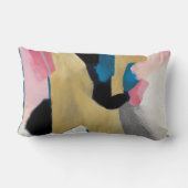 ファンキーストライプティール(緑がかった色)ピンク金ゴールドブラックグレー ランバークッション (裏面)