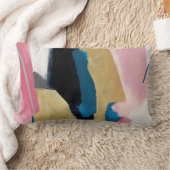 ファンキーストライプティール(緑がかった色)ピンク金ゴールドブラックグレー ランバークッション (ブランケット)