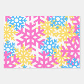 ファンキースノカラフルフレーク&名前をカスタムするウィンターヴィーブ ラッピングペーパーシート (正面2)