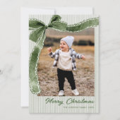 ファンキーセージグリーンのクリスマスリボン 2枚の写真 シーズンカード (正面)