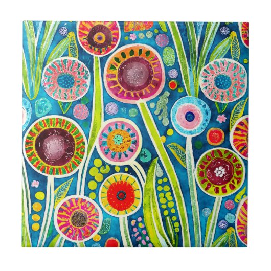 ファンキータンポポ瓦 タイル (正面)