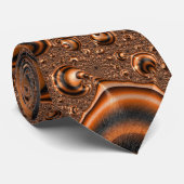 ファンキートリップ(幻覚体験)のようなSpiraling Orange Black Fractal ネクタイ (ロール)
