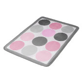 ファンキードット/ピンクの木炭グレーぼやけ バスマット (アングル)