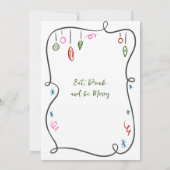 ファンキーハンドドローお洒落ド・クリスマス・ホリデー・パーティー 招待状 (裏面)