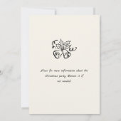 ファンキーハンドドローお洒落ド・クリスマス・ホリデー・パーティー 招待状 (裏面)